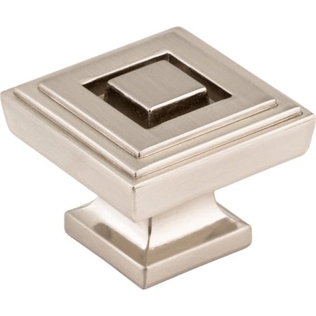 Jeffrey Alexander 1-1/4" Overall Length Satin Nickel Square Delmar Cabinet Knob 585L-SN